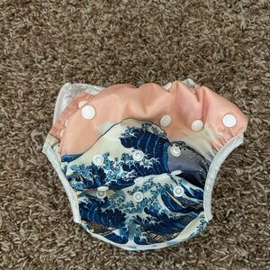 Wave Print Swim Diaper